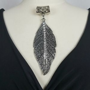 💎Necklace Enhancer, Silvertone  Leaf